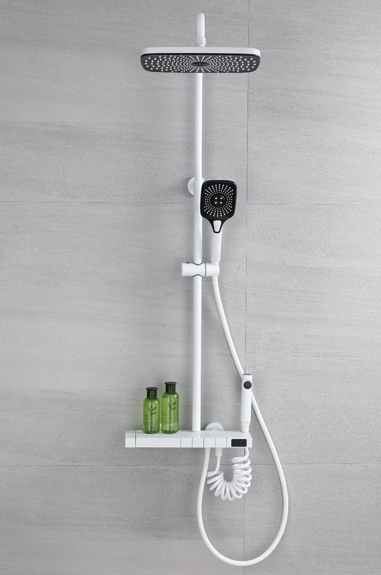 Conjunto de sistema de grifo de ducha de lluvia de baño termostático con pantalla digital expuesta