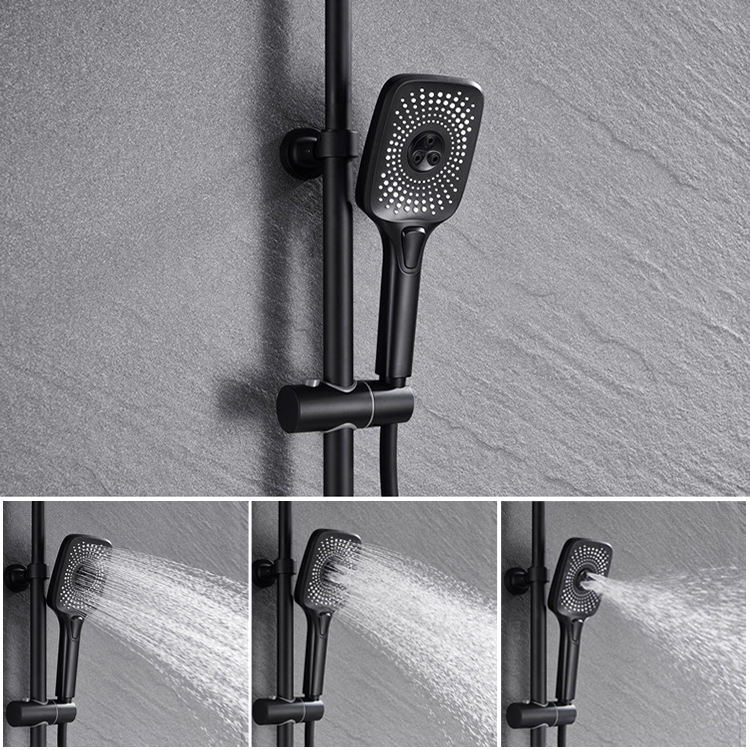 Conjunto de sistema de ducha de lluvia termostático expuesto montado en la pared para baño