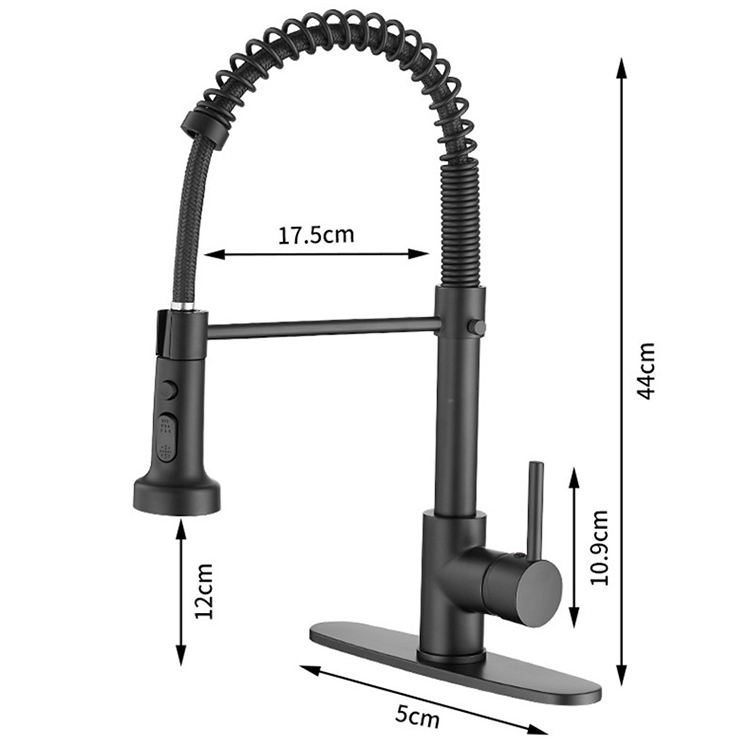 Grifo monomando semiprofesional extraíble para fregadero de cocina con resorte de acero inoxidable