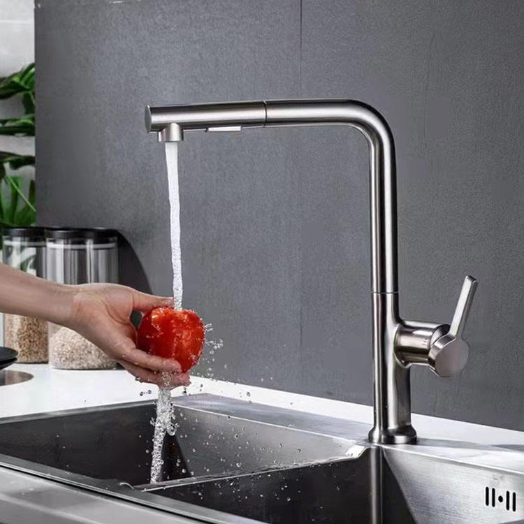 Grifo extraíble para fregadero de cocina, rociador con caño flexible de latón dorado, grifo mezclador de agua para lavado del fregadero, artículos sanitarios, grifos de cocina