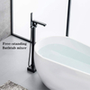 Grifo de ducha de llenado de bañera independiente de baño negro mate de fábrica JIANGMEN