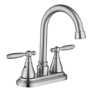 Mezclador de lavabo de doble manija, grifo de baño con juego central de acero inoxidable