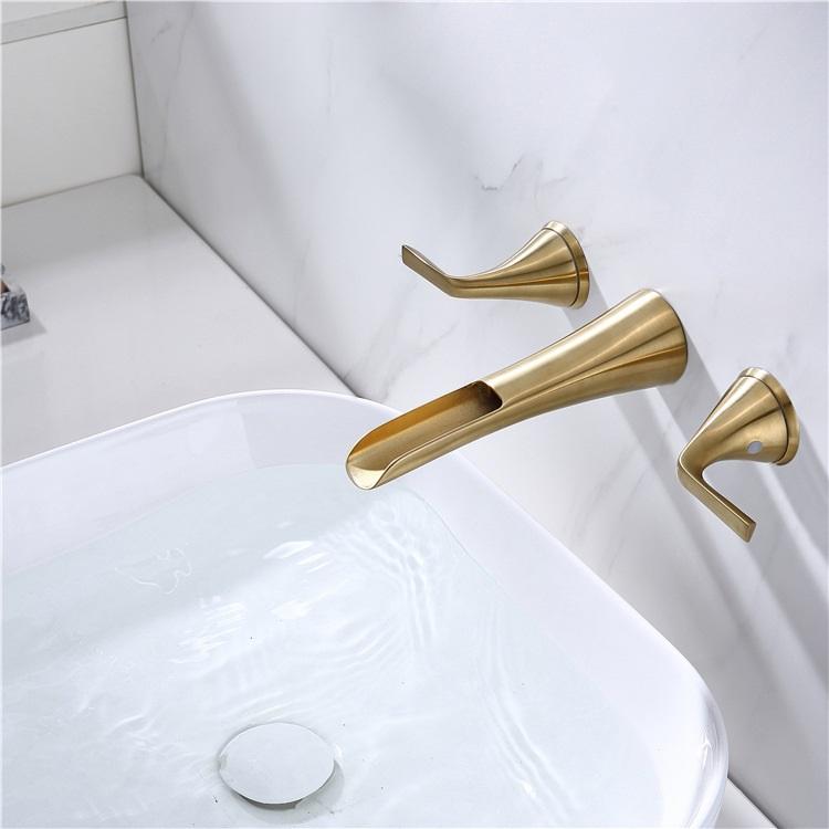 Mezclador de grifo de lavabo de baño oculto de 3 orificios