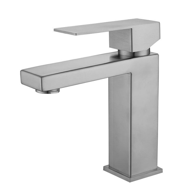 Grifo de lavabo de baño de acero inoxidable 304 de agua fría y caliente de fábrica