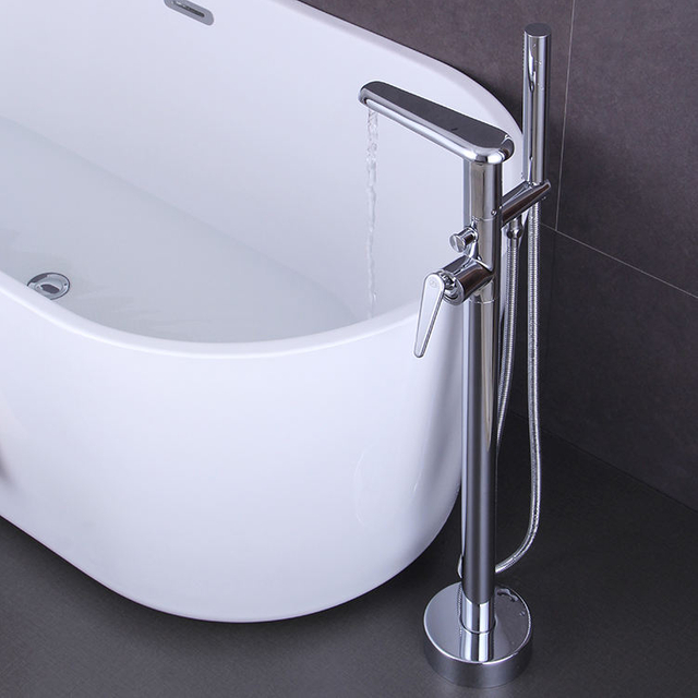 Grifo de bañera de latón con grifo de baño independiente para piso de baño de fábrica de China