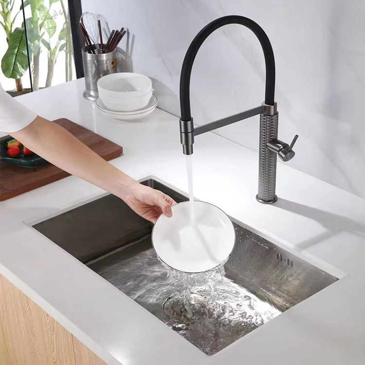 Grifo de agua de cocina Universal extraíble con enjuague previo de manguera Flexible de silicona de un solo orificio