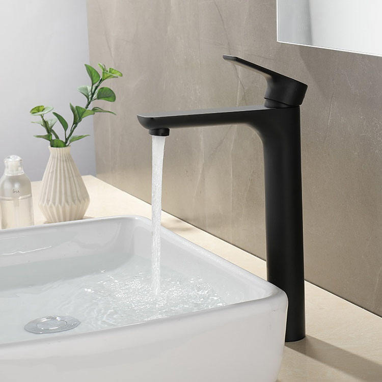 Precio de fábrica, grifo alto moderno para lavabo de baño con un solo orificio, grifos mezcladores de agua fría y caliente