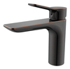 Grifo monomando para lavabo de baño, monomando, montado en cubierta, oro rosa