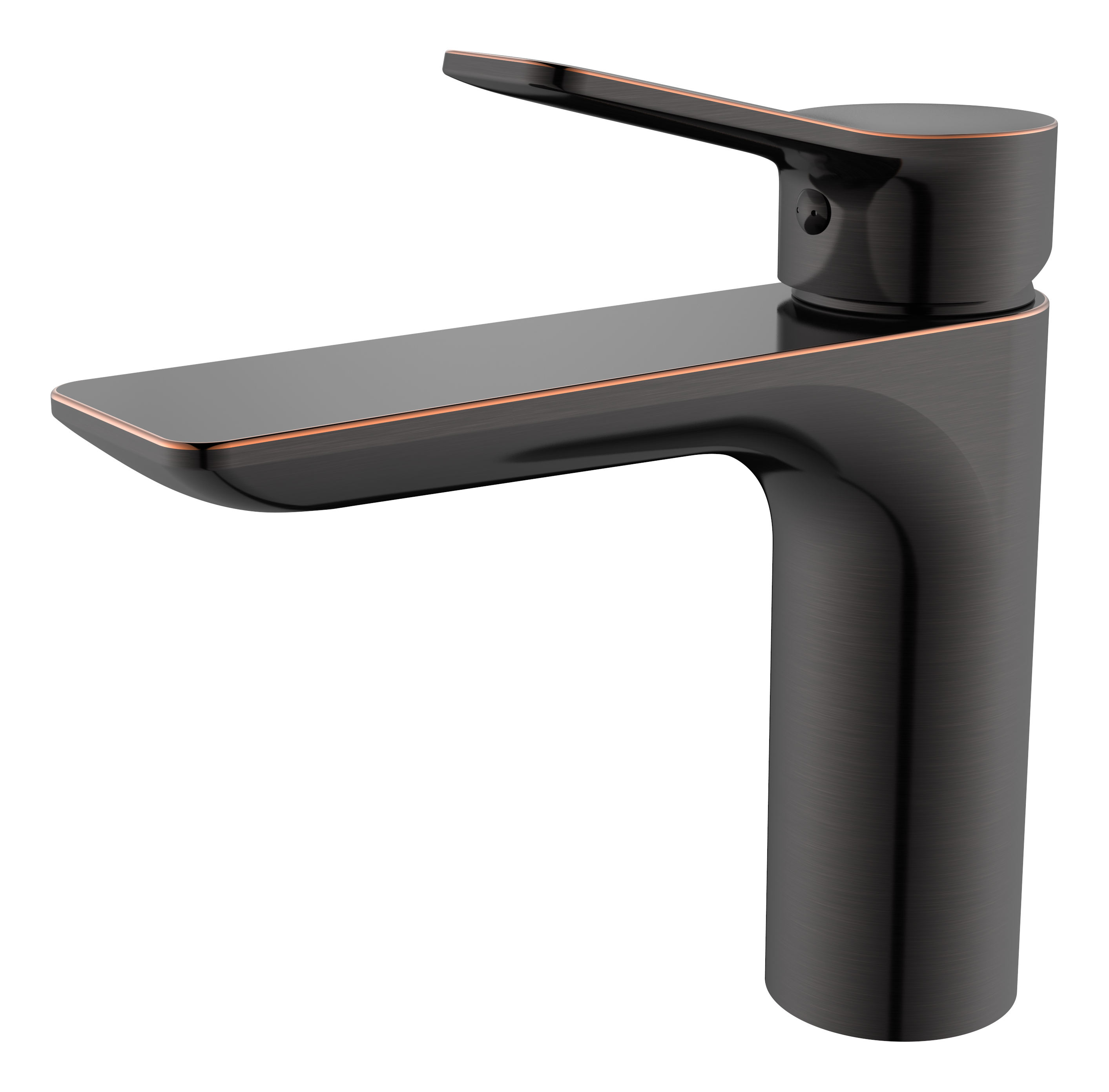Grifo monomando para lavabo de baño, monomando, montado en cubierta, oro rosa