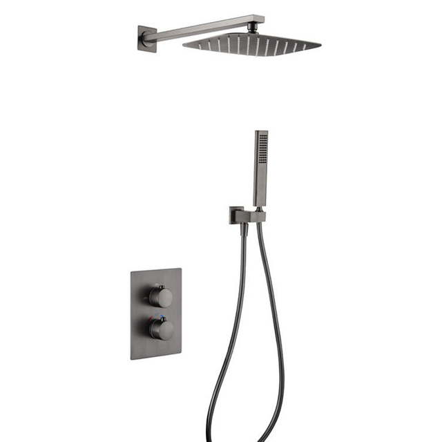 Juego de mezclador de grifo de ducha de latón para baño oculto montado en la pared montado en el techo