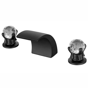 Grifo para lavabo de baño, 3 orificios, 2 manijas de cristal, grifo mezclador para lavabo generalizado