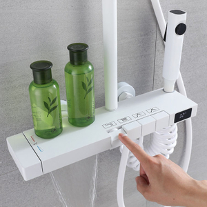 Conjunto de sistema de grifo de ducha de lluvia de baño termostático con pantalla digital expuesta