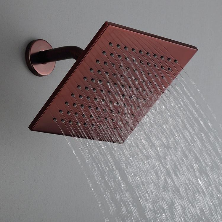 ORB Juego de mezclador de ducha de lluvia oculto oculto en la pared para baño de bronce frotado con aceite con válvula empotrada