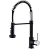 Grifo de agua fría y caliente, grifo de fregadero de cocina con resorte semiprofesional de acero inoxidable 304