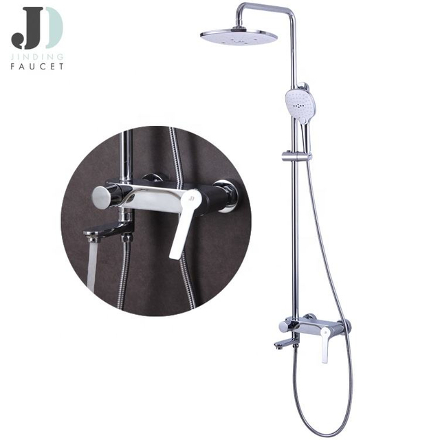 Juego de grifo de ducha de baño montado en la pared de latón de calidad Kaiping con ducha de mano