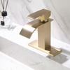 Mezclador de agua fría y caliente negro mate, grifo de lavabo en cascada para baño, acero inoxidable