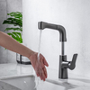 Grifo monomando para lavabo extraíble con un solo orificio, color negro