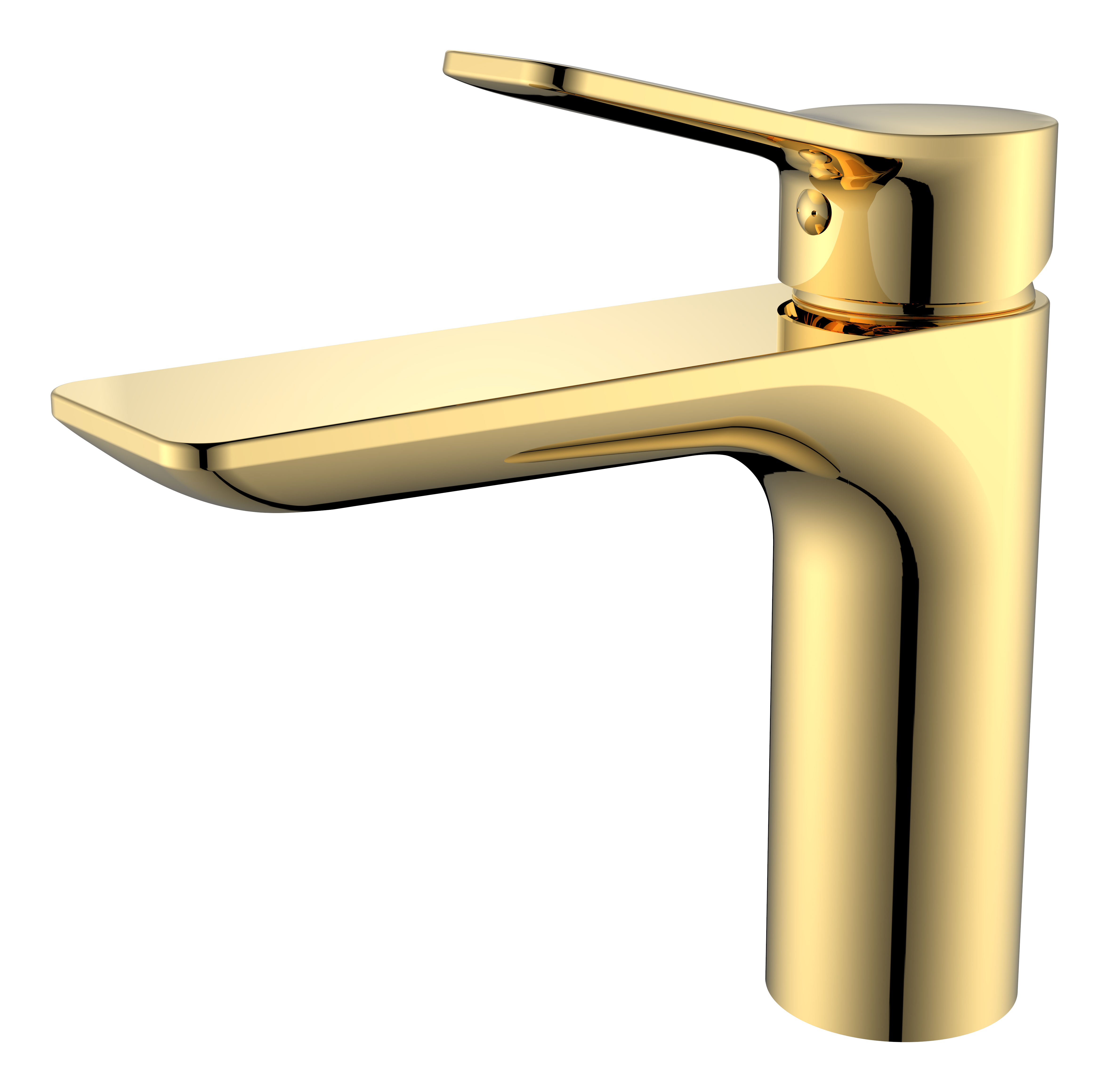 Grifo monomando para lavabo de baño, monomando, montado en cubierta, oro rosa