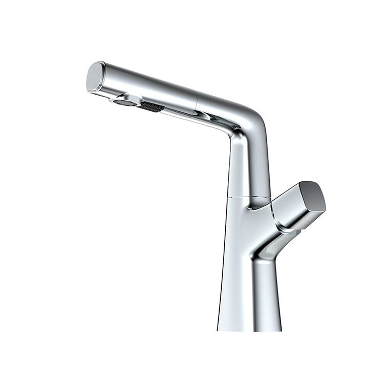Grifo monomando para lavabo de baño, grifo mezclador de tocador con rociador extraíble