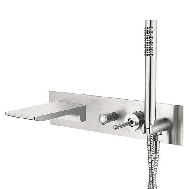 Grifo para bañera de baño con llenador de bañera montado en la pared Grifo para bañera con 4 orificios