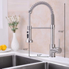 Grifo de agua fría y caliente, grifo de fregadero de cocina con resorte semiprofesional de acero inoxidable 304