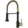 Grifo de agua fría y caliente, grifo de fregadero de cocina con resorte semiprofesional de acero inoxidable 304