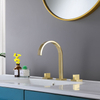 Grifo para lavabo de baño generalizado con 3 orificios y 2 manijas de arco alto