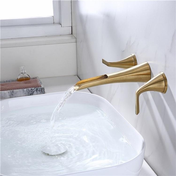 Mezclador de grifo de lavabo de baño oculto de 3 orificios