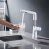 Grifo monomando para lavabo de baño, grifo mezclador de tocador con rociador extraíble