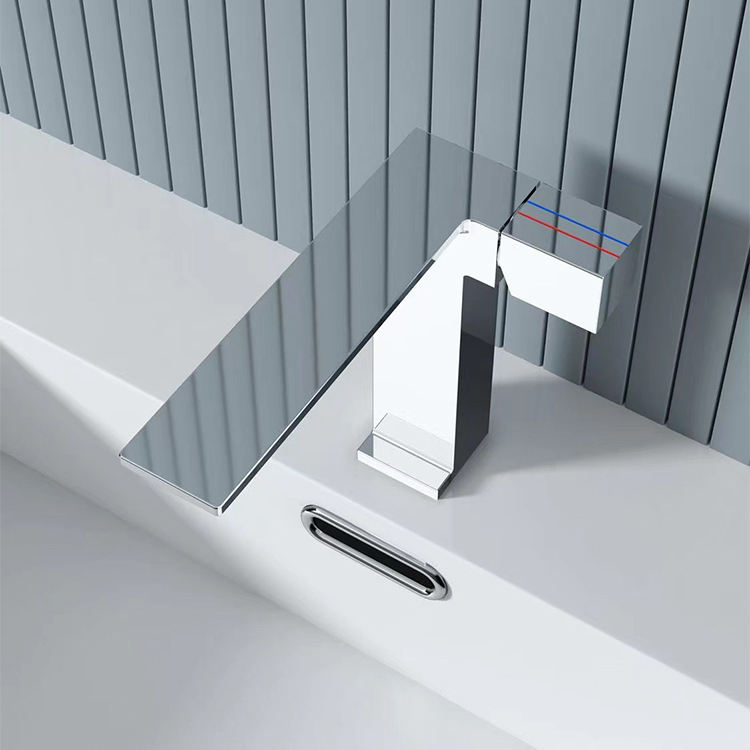 Grifo de lavabo cuadrado monomando para lavabo de baño