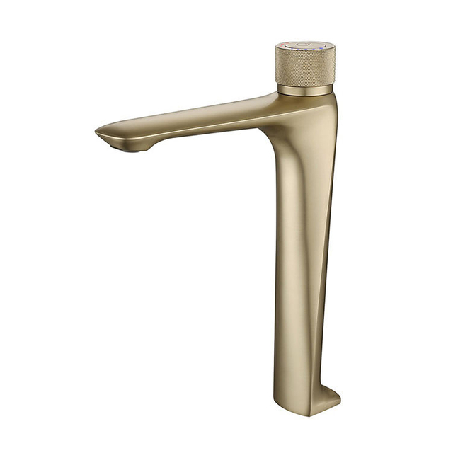 Grifo para lavabo de baño, mezclador de lavabo alto de un solo orificio montado en cubierta