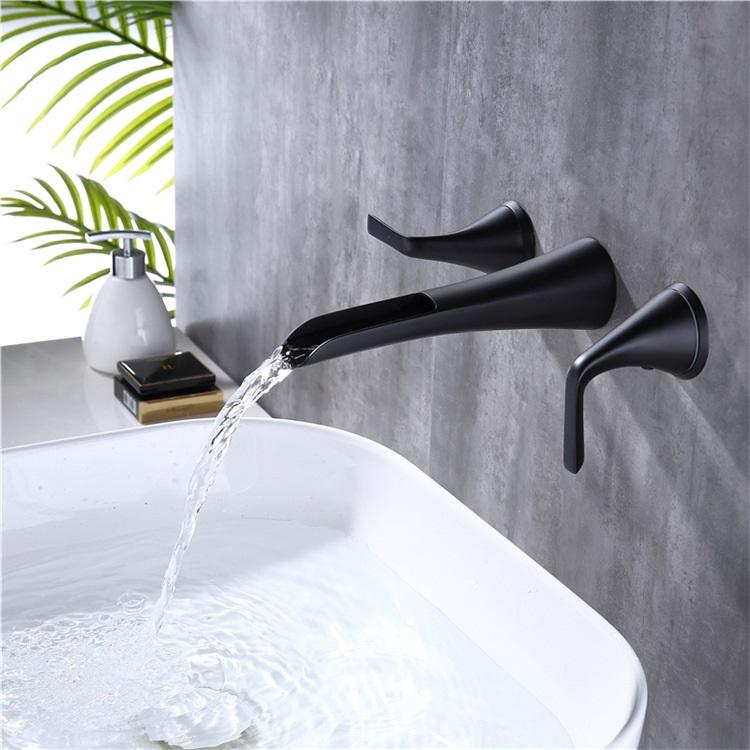 Mezclador de grifo de lavabo de baño oculto de 3 orificios