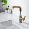 Grifo monomando para lavabo extraíble con un solo orificio, color negro
