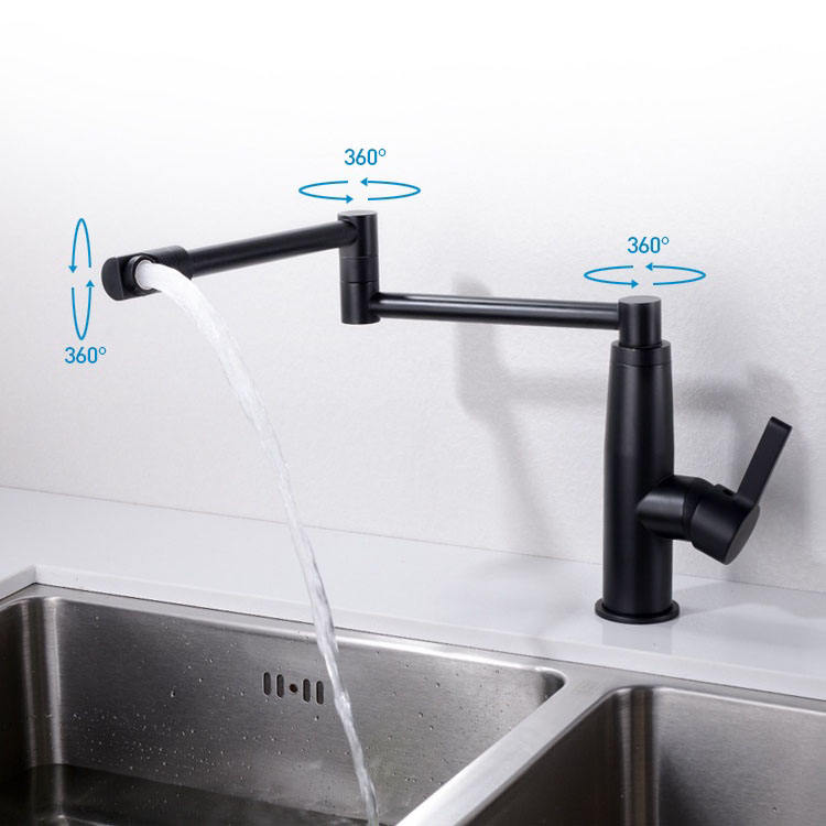 Grifo de agua para grifo de cocina, Flexible, plegable, giratorio, caliente y frío, montado en cubierta, 360 grados