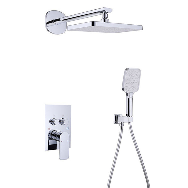 Grifos de ducha para baño, juego de mezclador de ducha fría y caliente, juego de ducha oculto negro