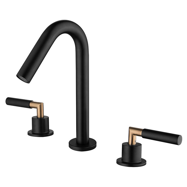 Grifos de lavabo de mano de baño generalizados con doble manija para fregadero con 3 agujeros